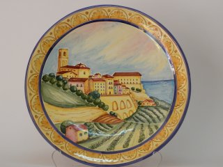 Creta Rossa dipinge Vasto: piatti in ceramica - tazze in ceramica - vassoi in ceramica - Orologi in ceramica - mattonelle in ceramica - TUTTO DIPINTO A MANO .