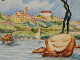 cod.art: va01 - Piastra in ceramica con immagine di Vasto, dipinta a mano in base alla richiesta del cliente. Ne vorresti una simile? Invia una richiesta e riceverai il preventivo con le spese di spedizione.