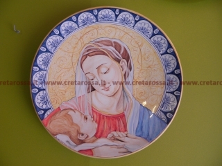 cod.art: lc05 - Piatto in ceramica da cm 35, raffigurante "Madonna con Bambino". Ne vorresti uno simile? Invia una richiesta e riceverai il preventivo con le spese di spedizione.