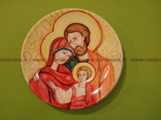 cod.art: lc03 - Piatto in ceramica da cm 25, raffigurante "Sacra Famiglia". Ne vorresti uno simile? Invia una richiesta e riceverai il preventivo con le spese di spedizione.