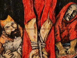 cod.art: lc14 - Mattonella cm 20x30 raffigurante una tappa della "Via Crucis". Opera ispirata dal dipinto di Sieger Koder. Ne vorresti uno simile? Invia una richiesta e riceverai il preventivo con le spese di spedizione.