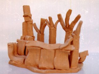“Al Parco”; Lavoro realizzato all'interno del laboratorio;Autore: S.M. Tecnica: scultura in terracotta