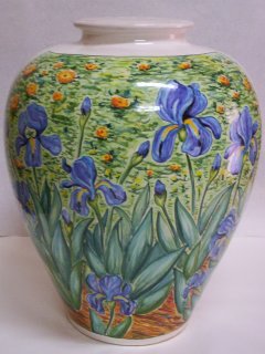 Base per lume - Produzione artigianale in ceramica dipinta a mano.Tecnica: maiolica