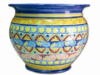 Portavaso - Produzione artigianale in ceramica dipinta a mano.Tecnica: maiolica