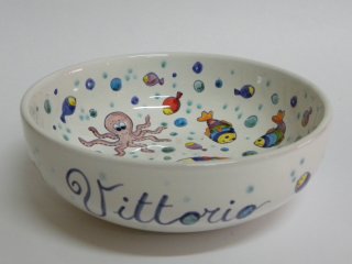 Ciotola - Produzione artigianale in ceramica dipinta a mano.Tecnica: maiolica