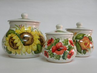 Portaspezie -Produzione artigianale in ceramica dipinta a mano.Tecnica: maiolica