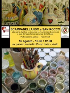 Scamapnellanodo a San Rocco - 16 agosto 2012 - Corso Italia a Vasto. Laboratorio di ceramica per bambini a cura di Creta Rossa