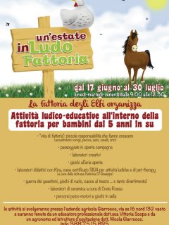 Laboratori estivi per bambini a Vasto presso la Fattoria degli Elfi e in collaborazione co il laboratorio Creta Rossa.